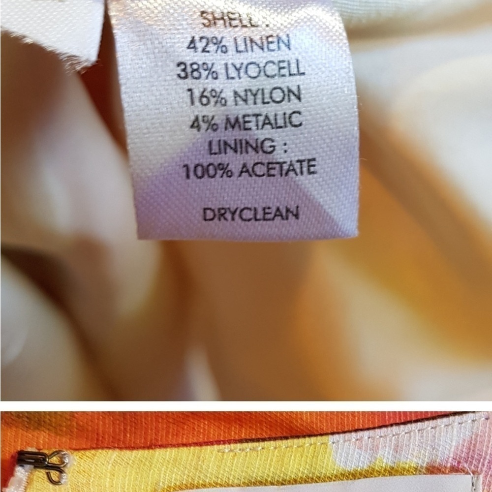 Floral Linen Watercolor Mini Pencil Skirt‎ Size 4 - Picture 4 of 5